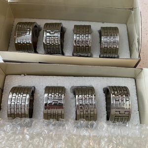 Ralph Lauren Watchband Napkin Rings Stainless Steel New In Box